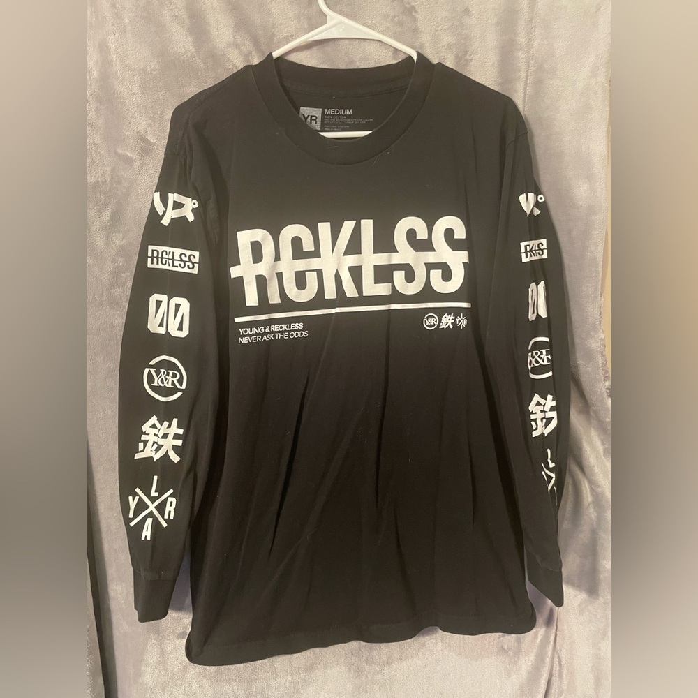 Young And Reckless black long sleeve shirt. Size Medium